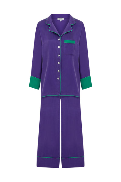 Purple N Green Long Pyjama Set